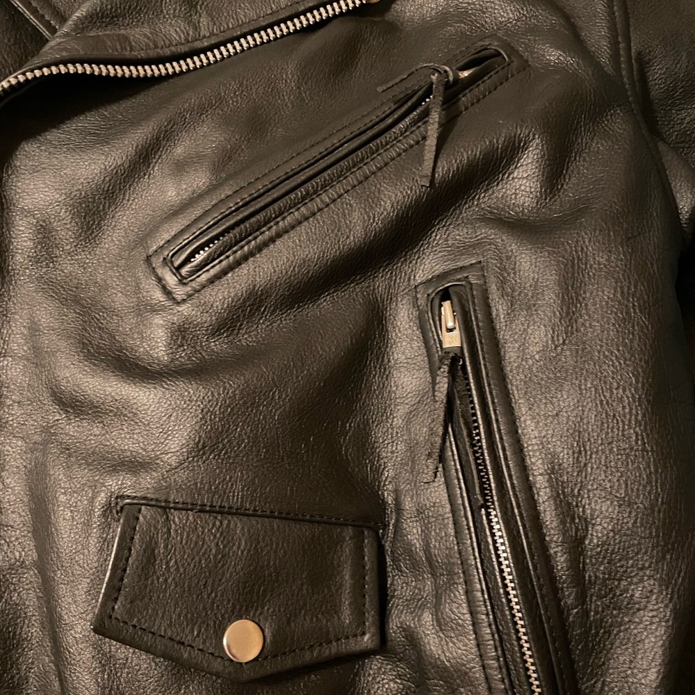 Ladies motorcycle black Leather Jacket 100% leather - Picture 3 of 7